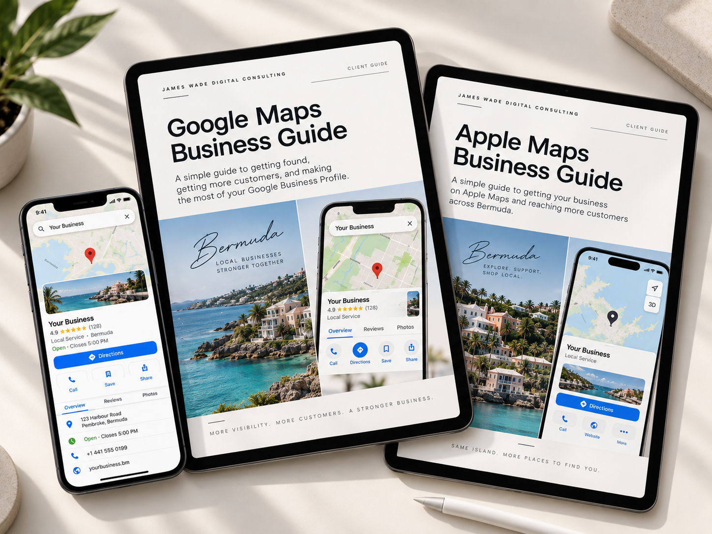 Google and Apple Maps business guide mockup